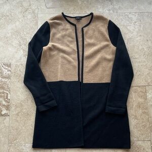 Wool Colorblock Long Sleeve Cardigan